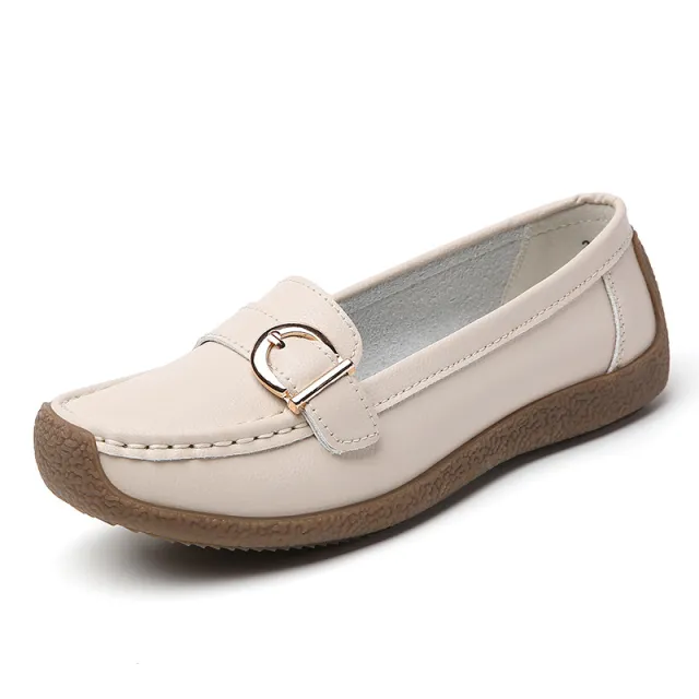Loafers Casual Women's Soft Bottom Comfortable Flat Shoes Beige - Shop at LoveMi