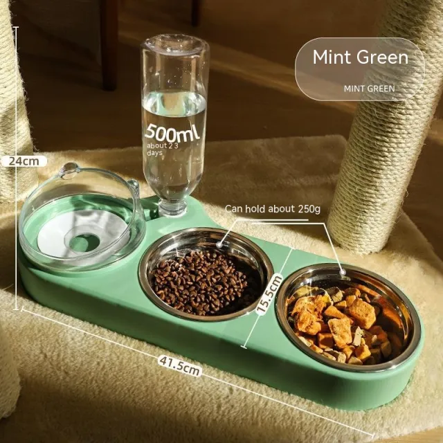 Automatic Drinking Water Protection Cervical Spine Cat Food Holder Light Green - Shop at LoveMi