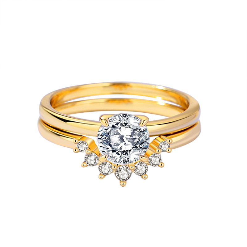 Moissanite Ring Women's Sterling Silver Retro