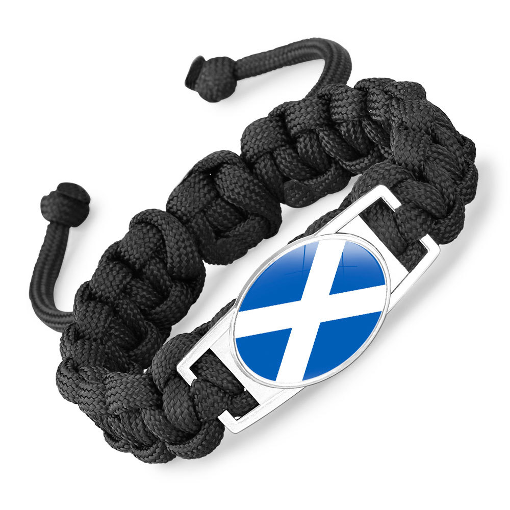 Flag-pattern Woven Adjustable Paracord Bracelet