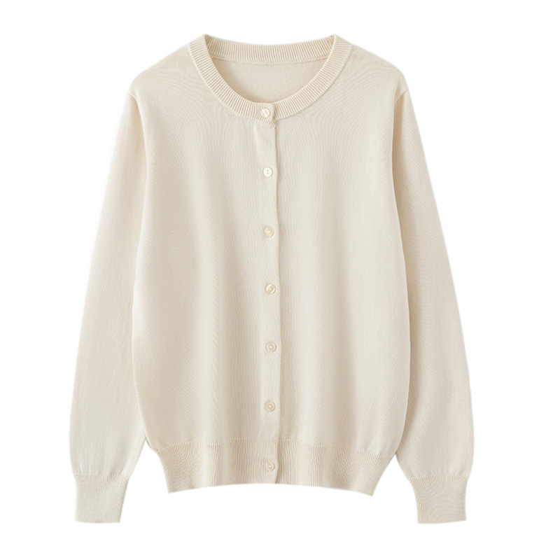 Thin Round-neck Versatile Sweater Jacket
