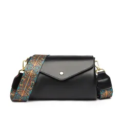 New Women's Crossbody PU Soft Leather Textured Large Capacity Lightweight Casual Shoulder Bag - Black - View 1
