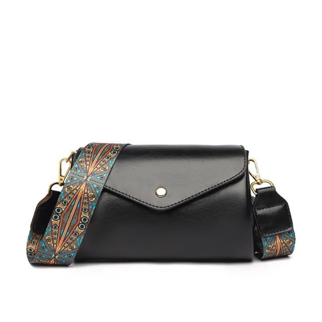 New Women's Crossbody PU Soft Leather Textured Large Capacity Lightweight Casual Shoulder Bag Black - Shop at LoveMi