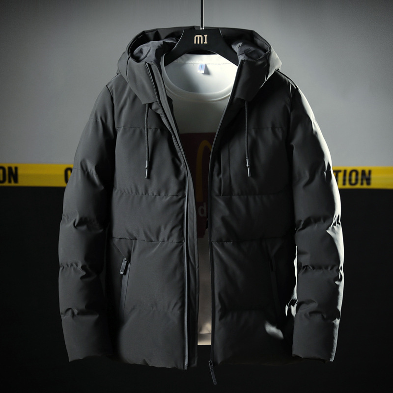 Men's Fashion Casual Solid Color Down Cotton Jacket