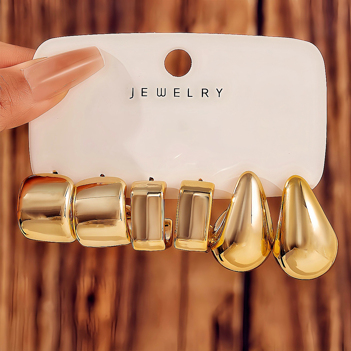 Fashionable Tassel Simple Creative And Personalized C-Shaped Waterdrop Stud Earrings