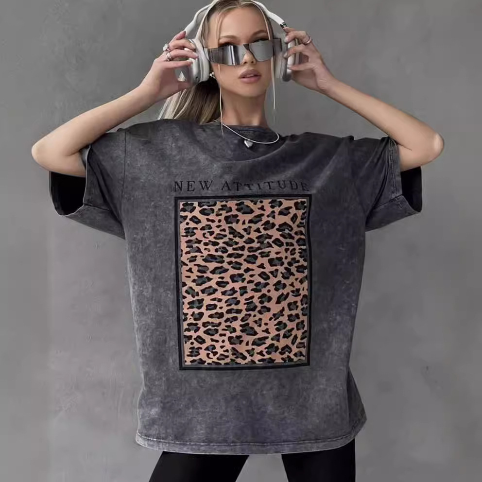 Women's Wash Short-sleeved Printed Top