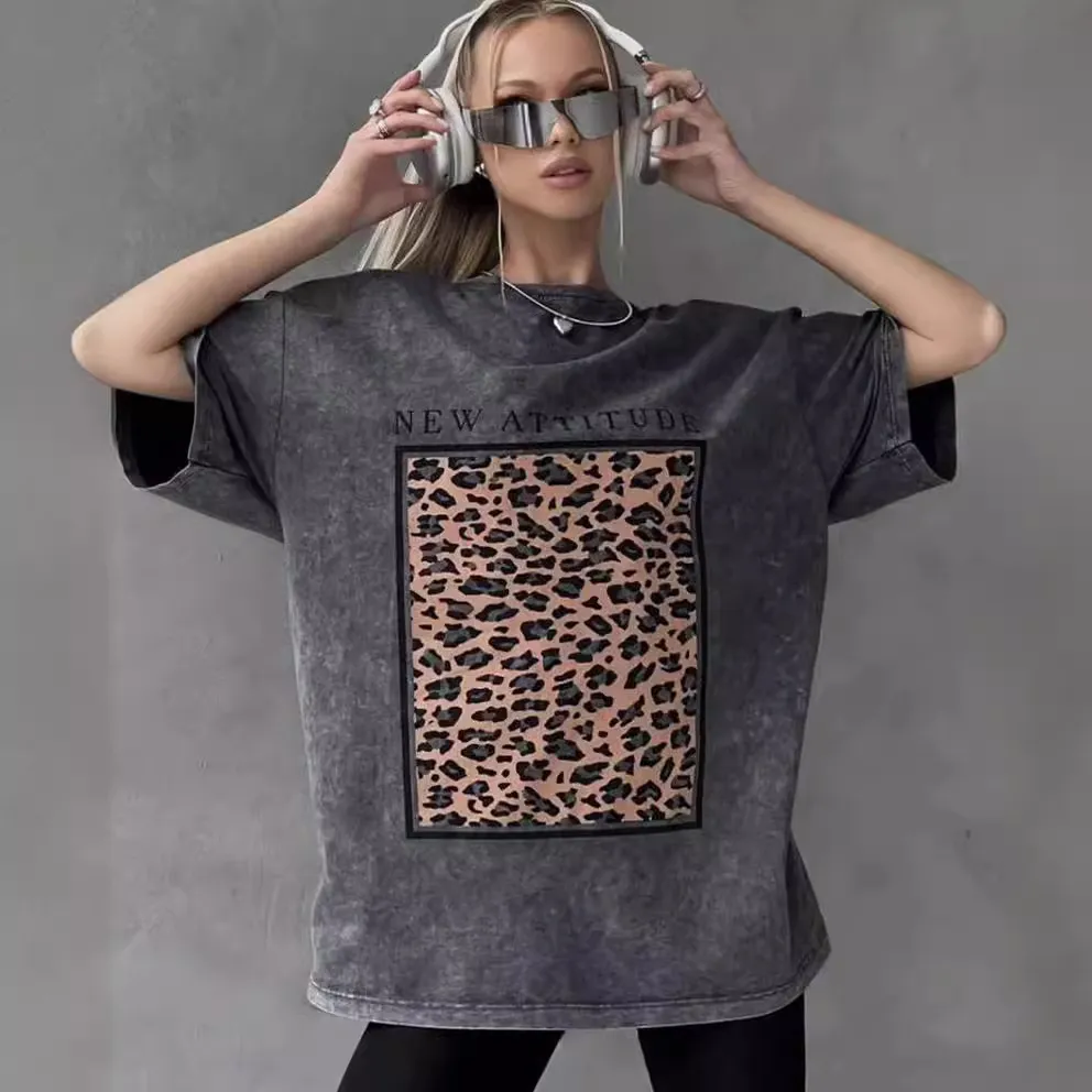 Women's Wash Short-sleeved Printed Top - S00102
