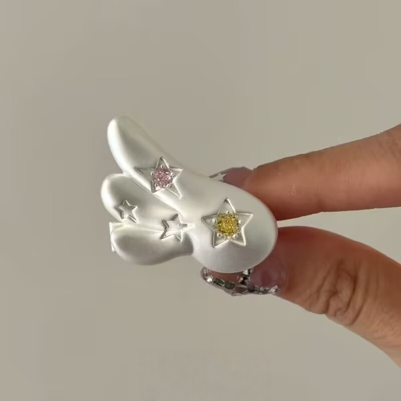 XINGX Angel Wings Colorful Zircon Hairpin Compact