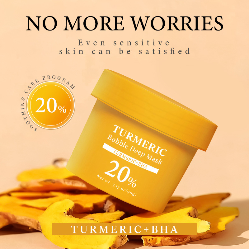 Turmeric Bubble Mask For Blackhead Removal And Purifying Clay Mask