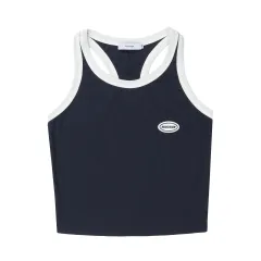 Summer Women's Niche Cropped Street Vest T-shirt - Blue - View 1