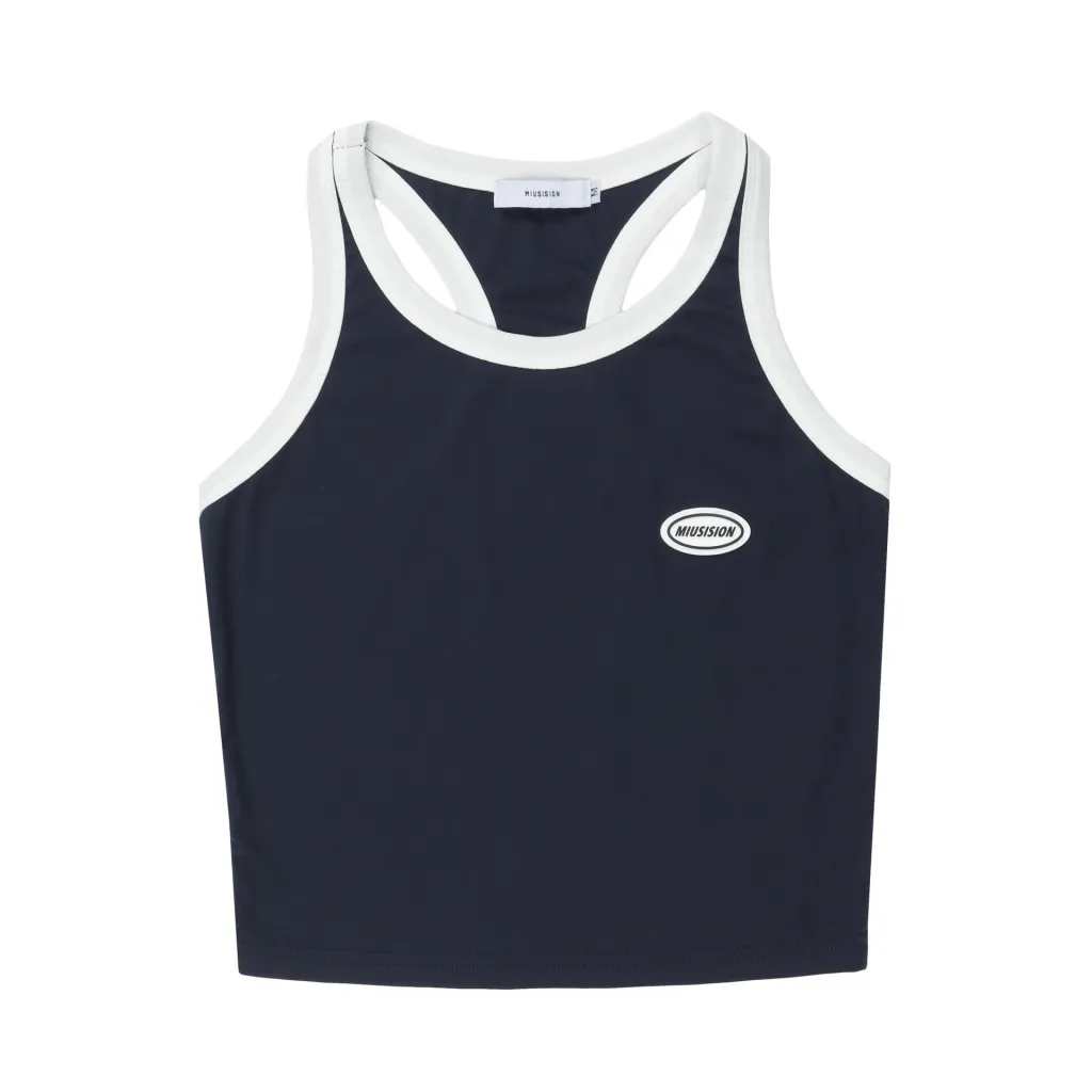 Summer Women's Niche Cropped Street Vest T-shirt - Blue