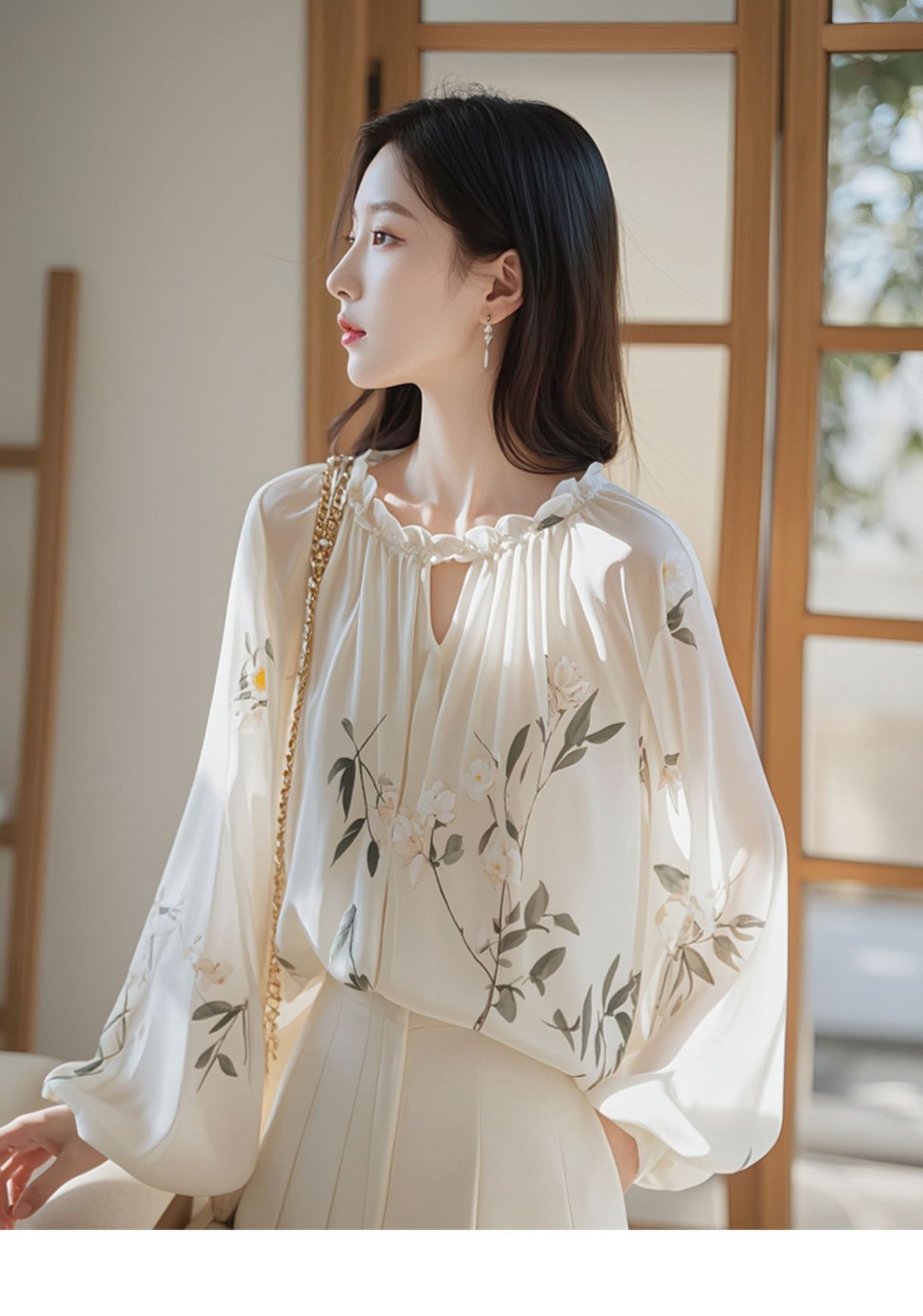 Loose-fitting Long-sleeve Floral Mini Shirt For Women 14 46b0fa53 d072 41db bc98 e32cf628e558