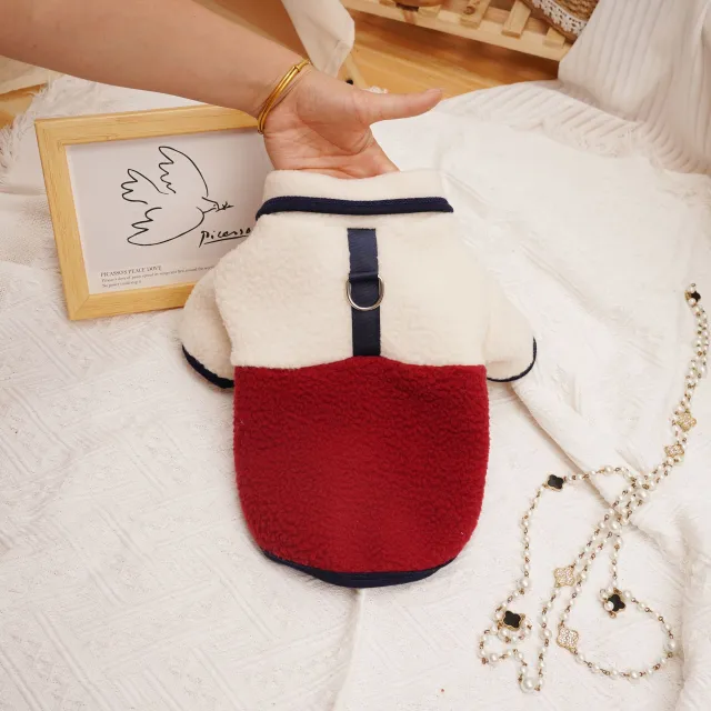 Pet Autumn Winter Berber Fleece Thickened Sweatshirt Clothes Wine Red - Shop at LoveMi