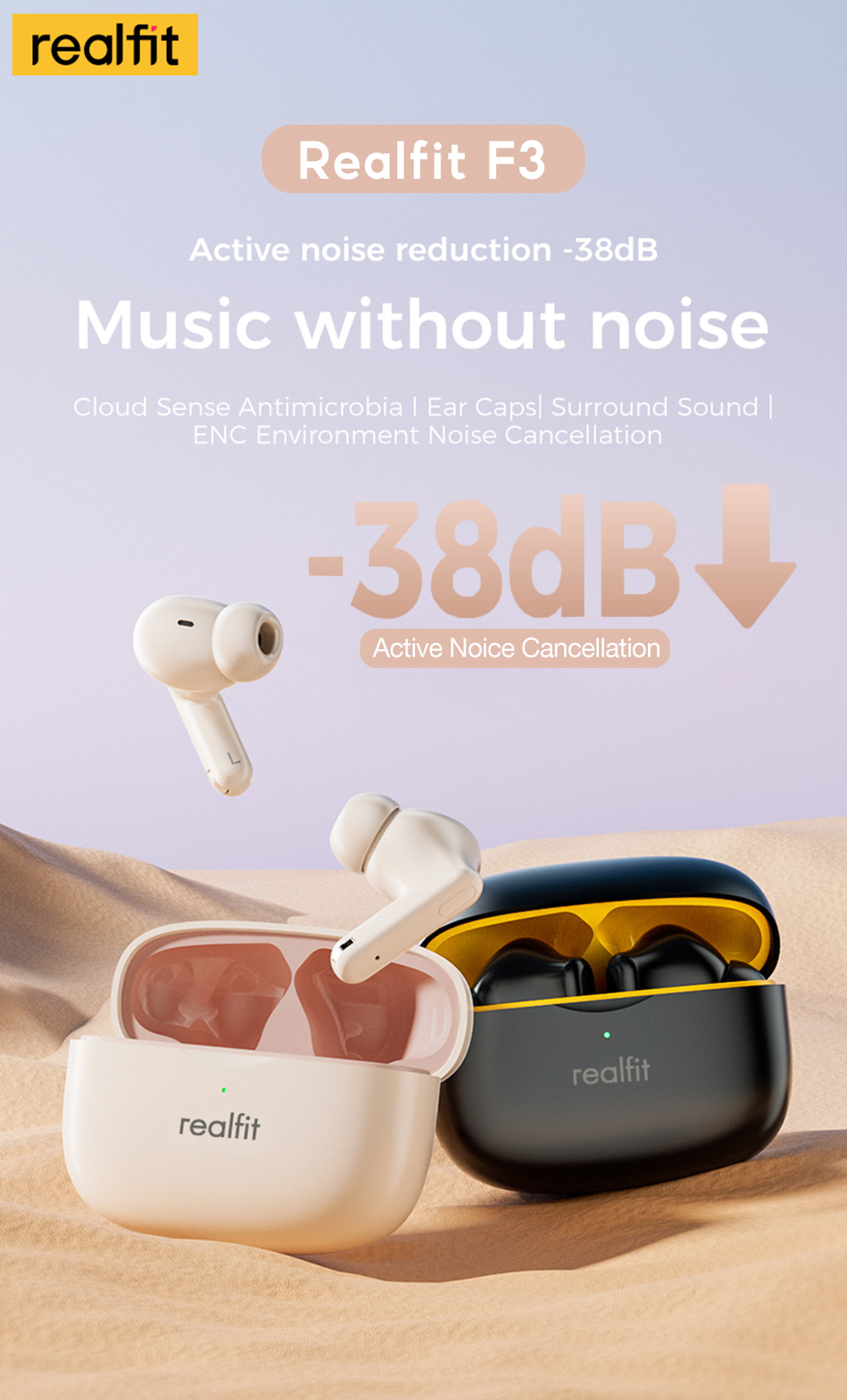 Title 10, Cuffie Bluetooth wireless con cancellazione att...