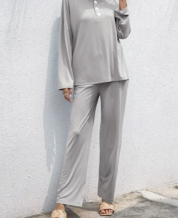 Women's Clothing Stand-up Collar Long Sleeve Shirt Straight-leg Trousers Suit