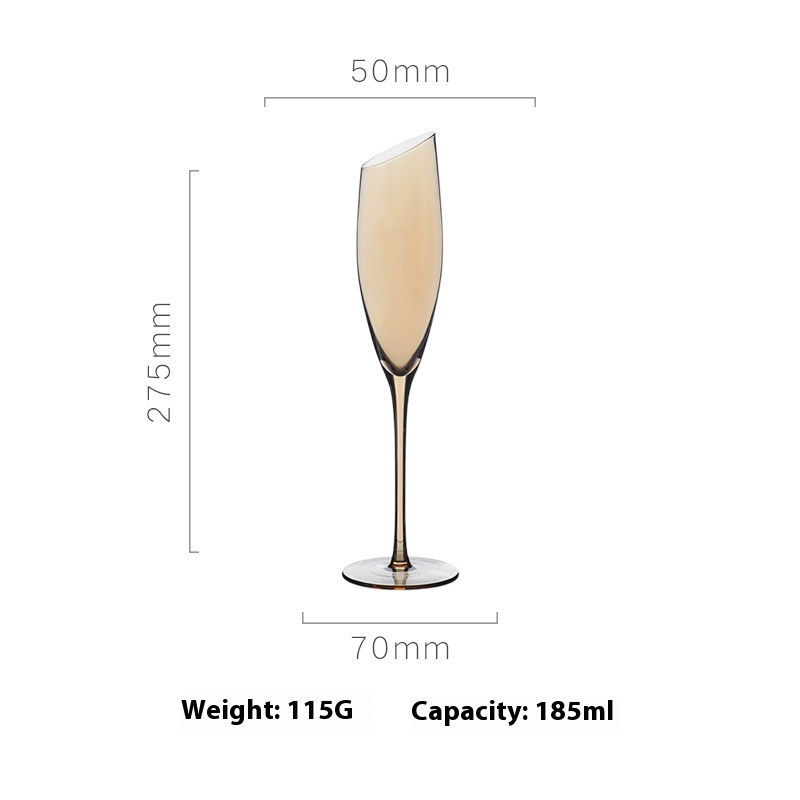 Amber Bevel Champagne Glass