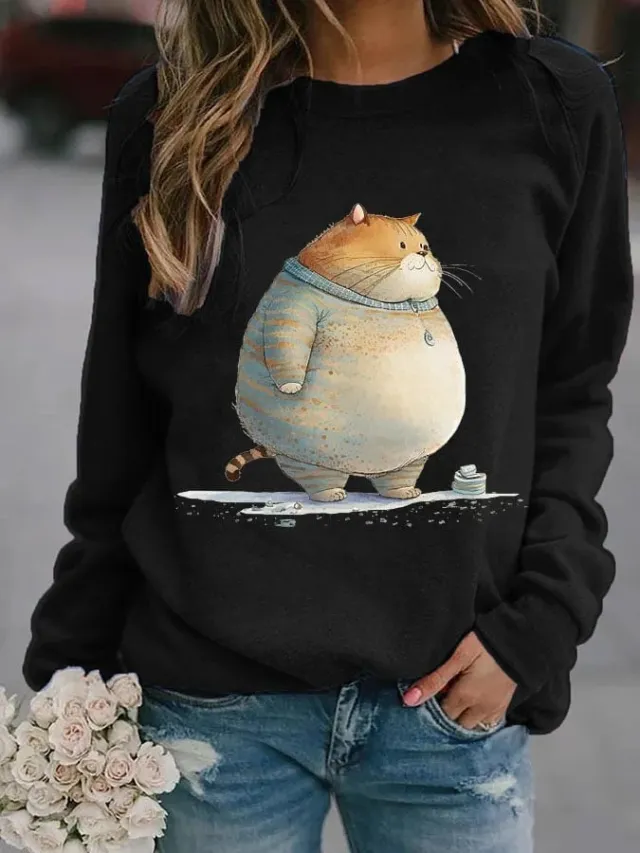 Women's Loose Casual Comfortable Versatile Daily Printing Sweater Styleg7Z4346 2Xl - Shop at LoveMi