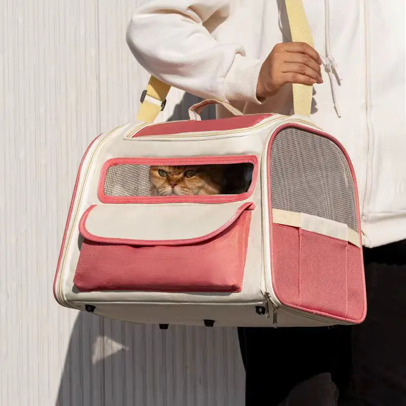 See Through Breathable Large Capacity Out Portable Pet Bag Foldable