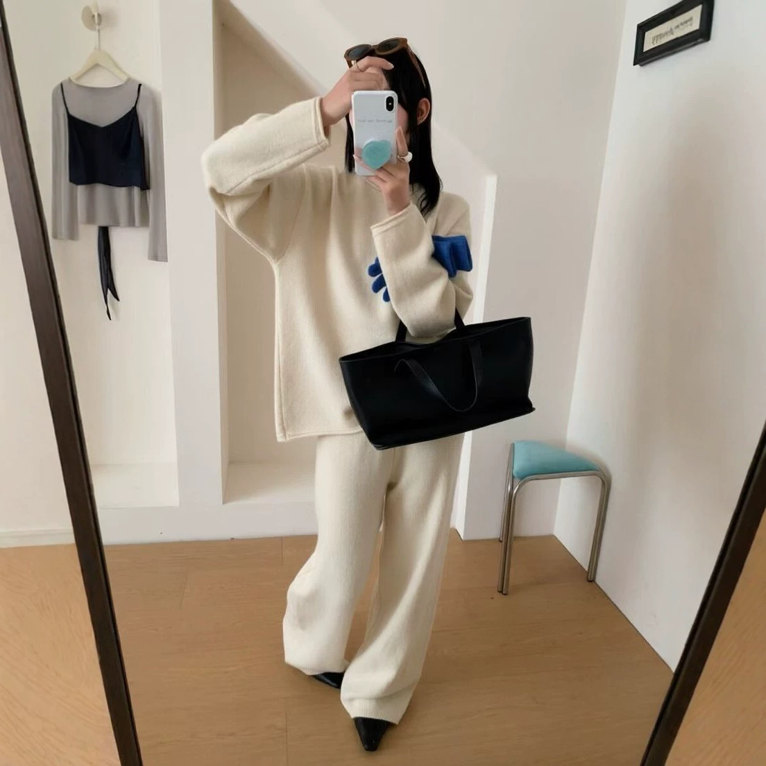 Knitwear Sweater Wide Leg Pants Two-piece Set