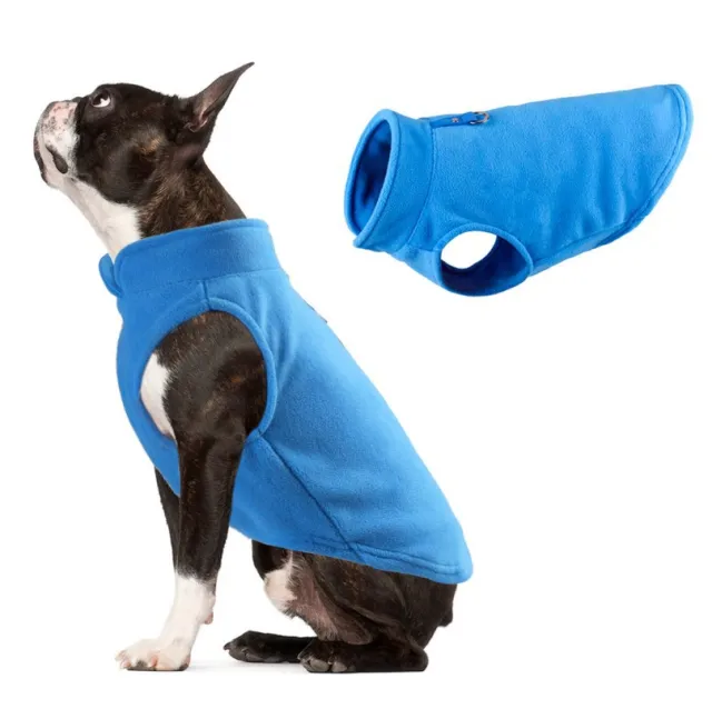 Dogs And Cats Autumn And Winter Thickening Fleece Sweater Vest Blue - Shop at LoveMi
