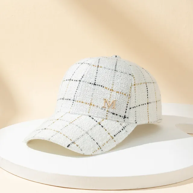 Women's Personalized Fashion Fil Lumiere line Plaid M Baseball Cap White - Shop at LoveMi