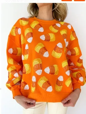 Round Neck Long Sleeve Sweater Plus Size Christmas Print 7 Models - Shop at LoveMi