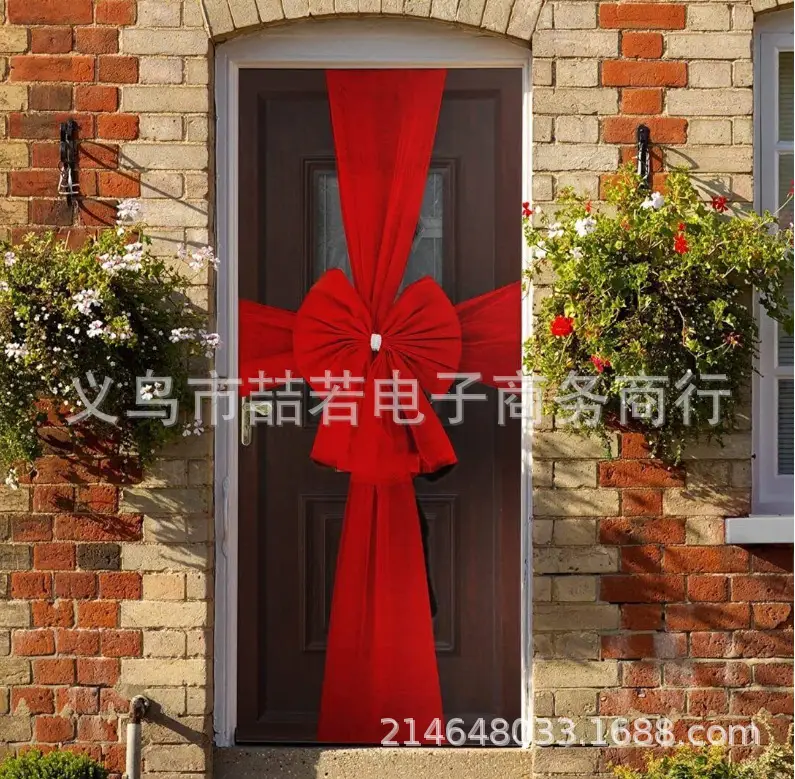 Red Christmas Special Traditional Bow Double-layer Luxury Door All-inclusive