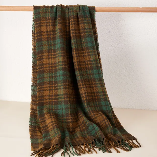 New Complex Plaid Scarf Thickened Autumn And Winter Soft Scarf 5Style - Shop at LoveMi