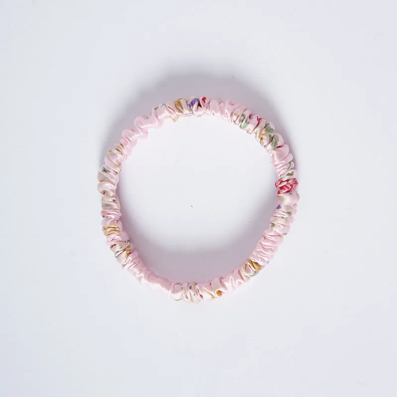 Silk Fine Hair Band Multicolor Does Not Hurt Hair Elastic Hair Band - Small Floral