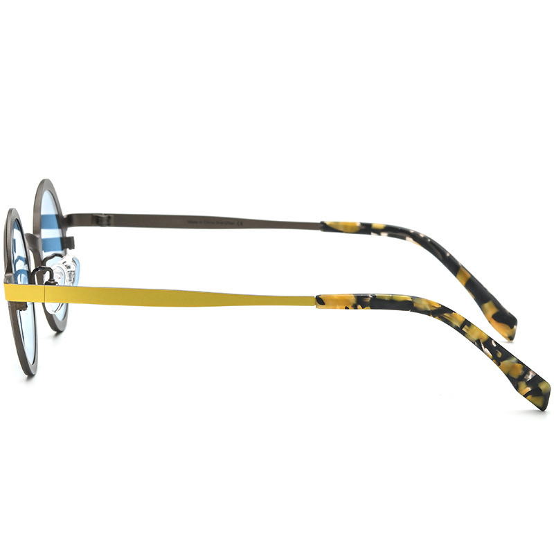 Women's Round Fashion Multi-color Pure Titanium Personalized Sunglasses