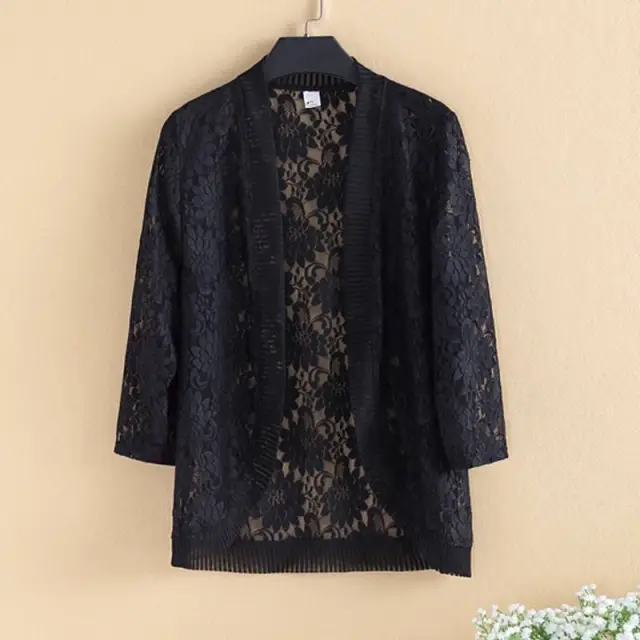 Sun Protection Clothing Lace Thin Coat Women's Top Black - Shop at LoveMi