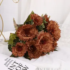 Home Filming Prop Decoration Fake Flowers - Brown - View 1