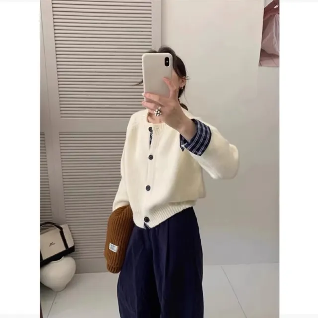 Autumn And Winter Korean Style High grade Knitted Cardigan Coat For Women White - Shop at LoveMi