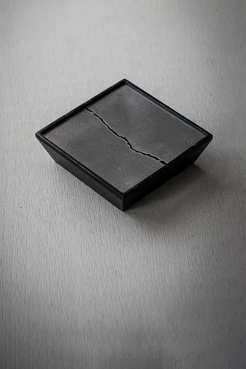 Title 10, Ash Charcoal Black Square Pot Tray Water Storag...