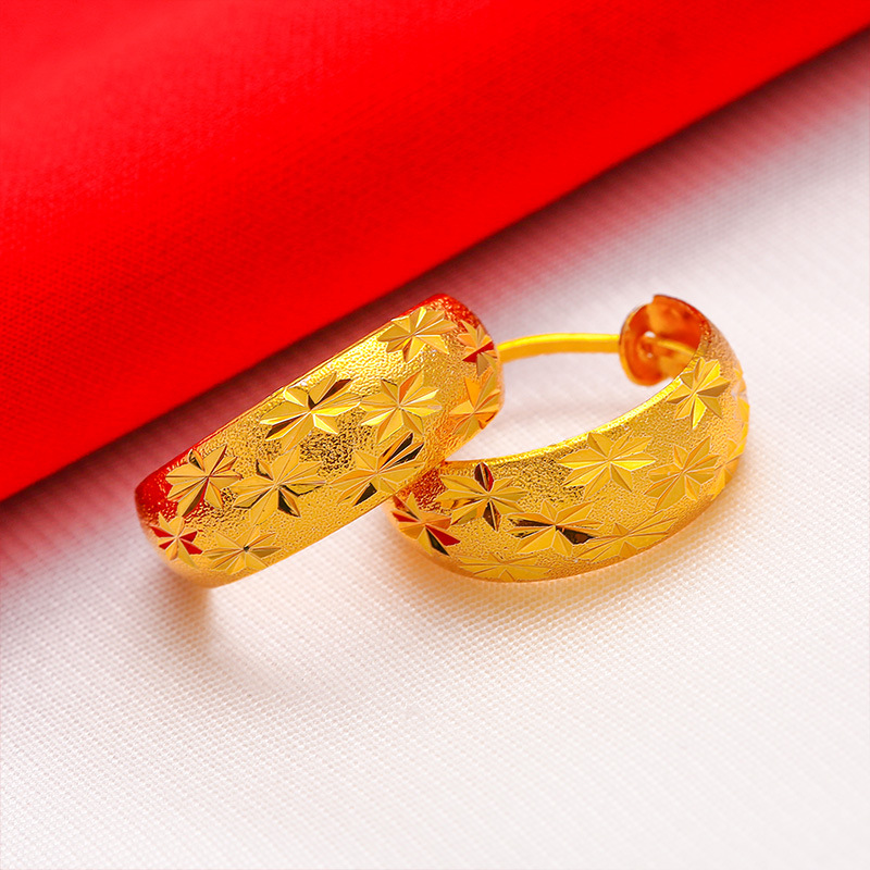 Women's Starry Gold-plated Round Earrings