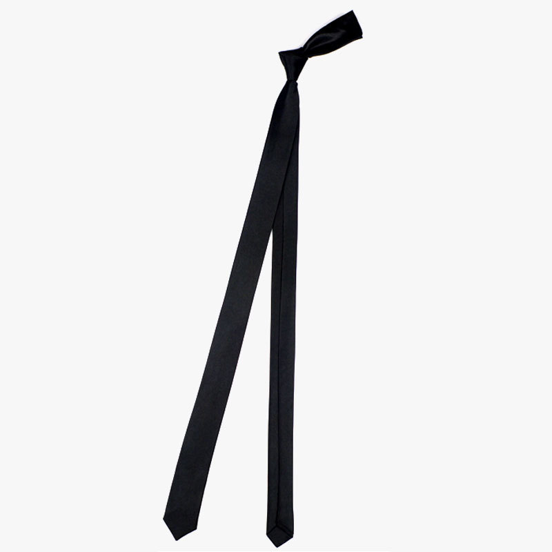 Narrow Tie Women’s College Style Pure Black