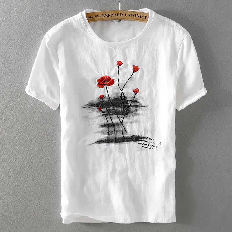 Summer New Men's Linen T-shirt