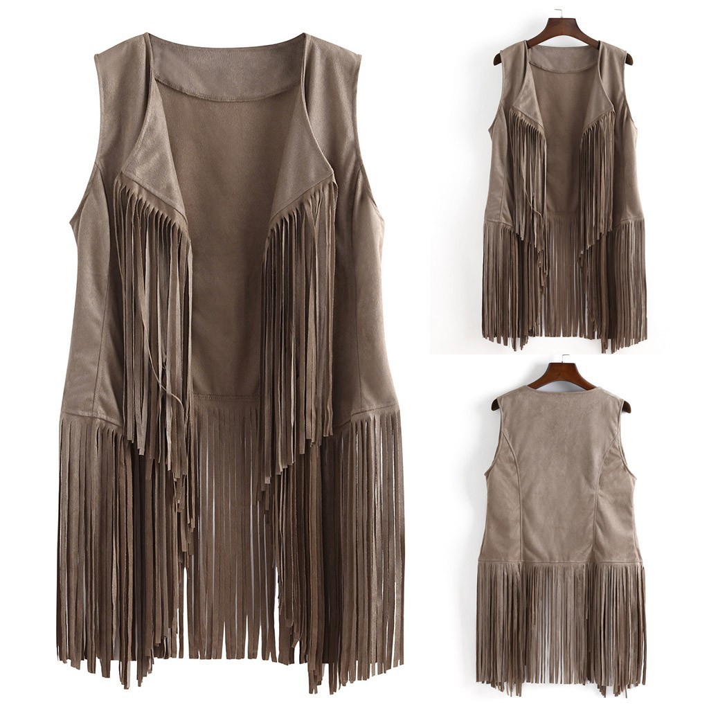 Title 18, Fashion Thin Tassel Sleeveless Vest for Women. ...