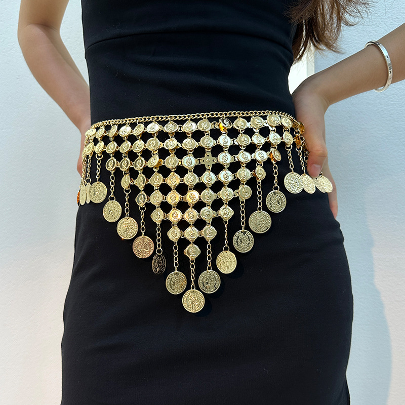 Vintage Coins Tassels Waist Chain Exotic