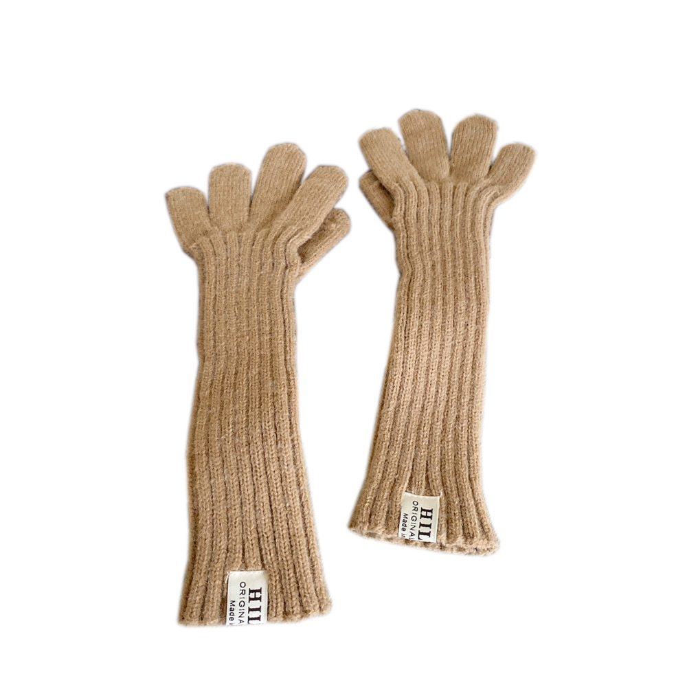 Women's Solid Color Knitted Lengthened Gloves - Image 16
