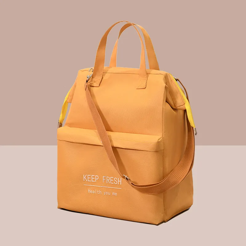 Aluminum Foil Thickening Warm Waterproof With Rice Sholder Bag - Orange