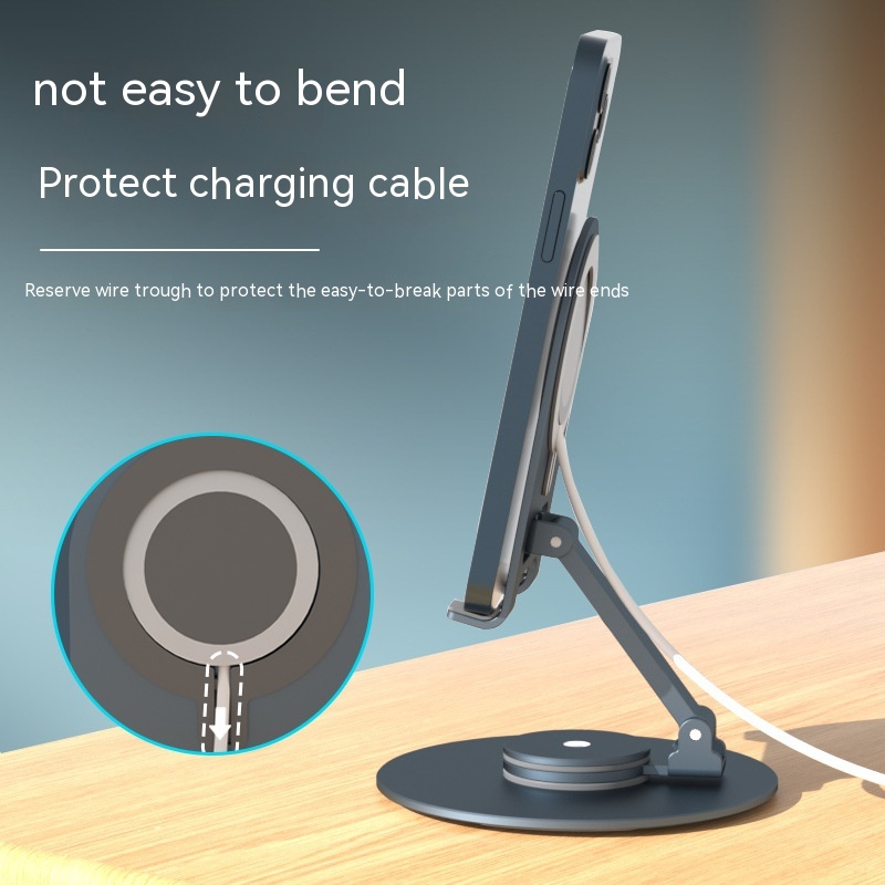 Desktop Adjustable Portable Wireless Charging Rotary Magnetic Adhesive Mobile Phone Tablet Computer Stand - Image 15
