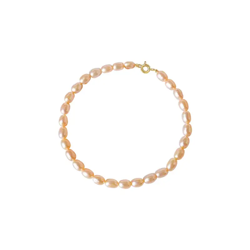 S925 Sterling Silver Natural Freshwater Small Pearl Bracelet Niche Beaded