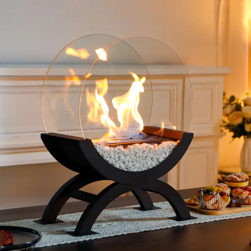 Indoor Warm Watching Fireplace Flame Villa Courtyard Homestay Bonfire Decoration Living Room Alcohol Real Fire