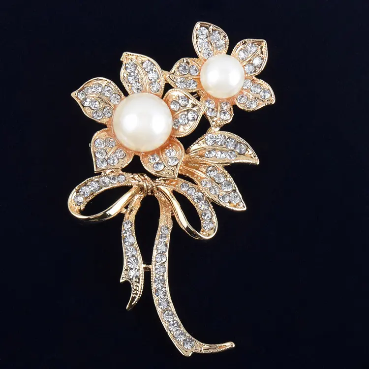 Bow Pearl Brooch for Women