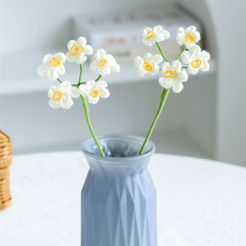 Hand-knitted Finished Yarn Bouquet Of Knitted Artificial Flowers 56