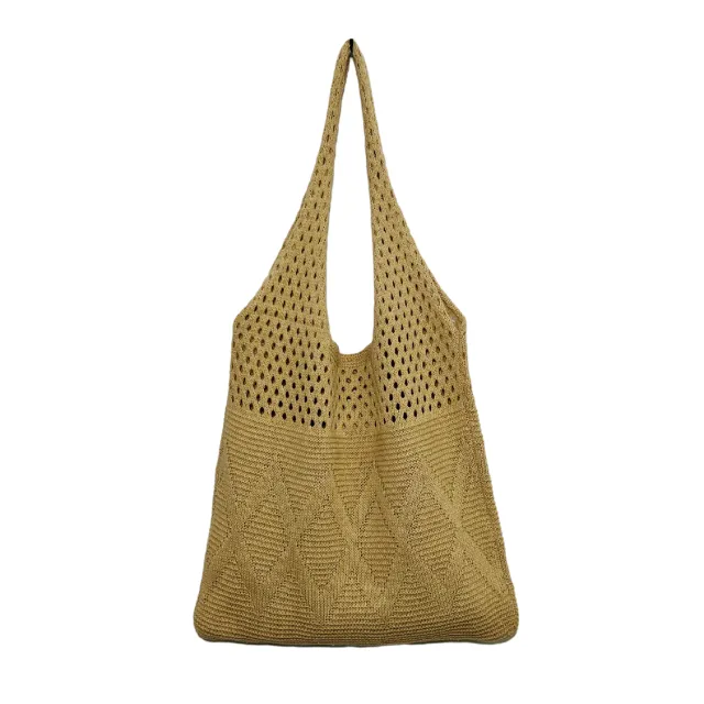 Bag Knitted Shoulder Bag Large Capacity Totes Vintage Khaki - Shop at LoveMi