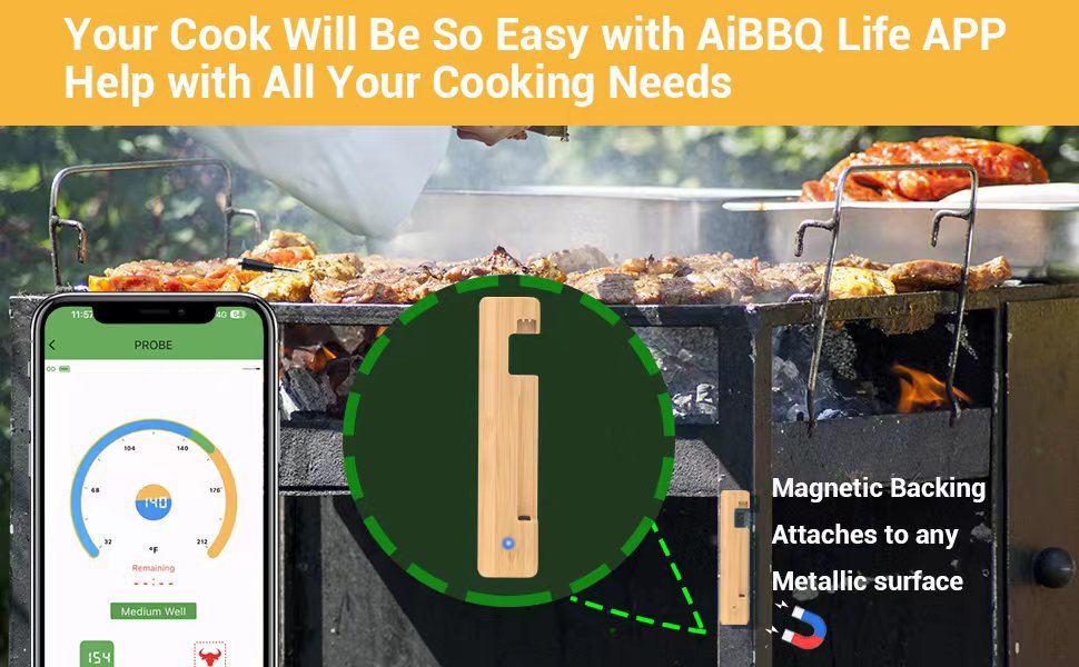 Title 7, Wireless Barbecue Probe Smart Bluetooth Food Th...