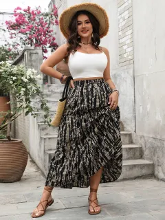 Women's All-match Casual High-end Plus Size High Waist Skirt - Black - View 1