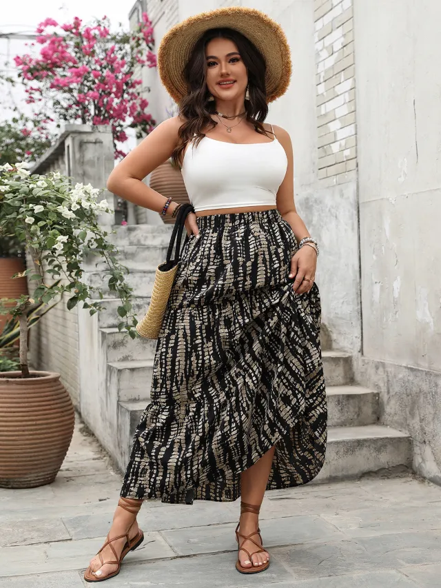 Women's All match Casual High end Plus Size High Waist Skirt Black - Shop at LoveMi